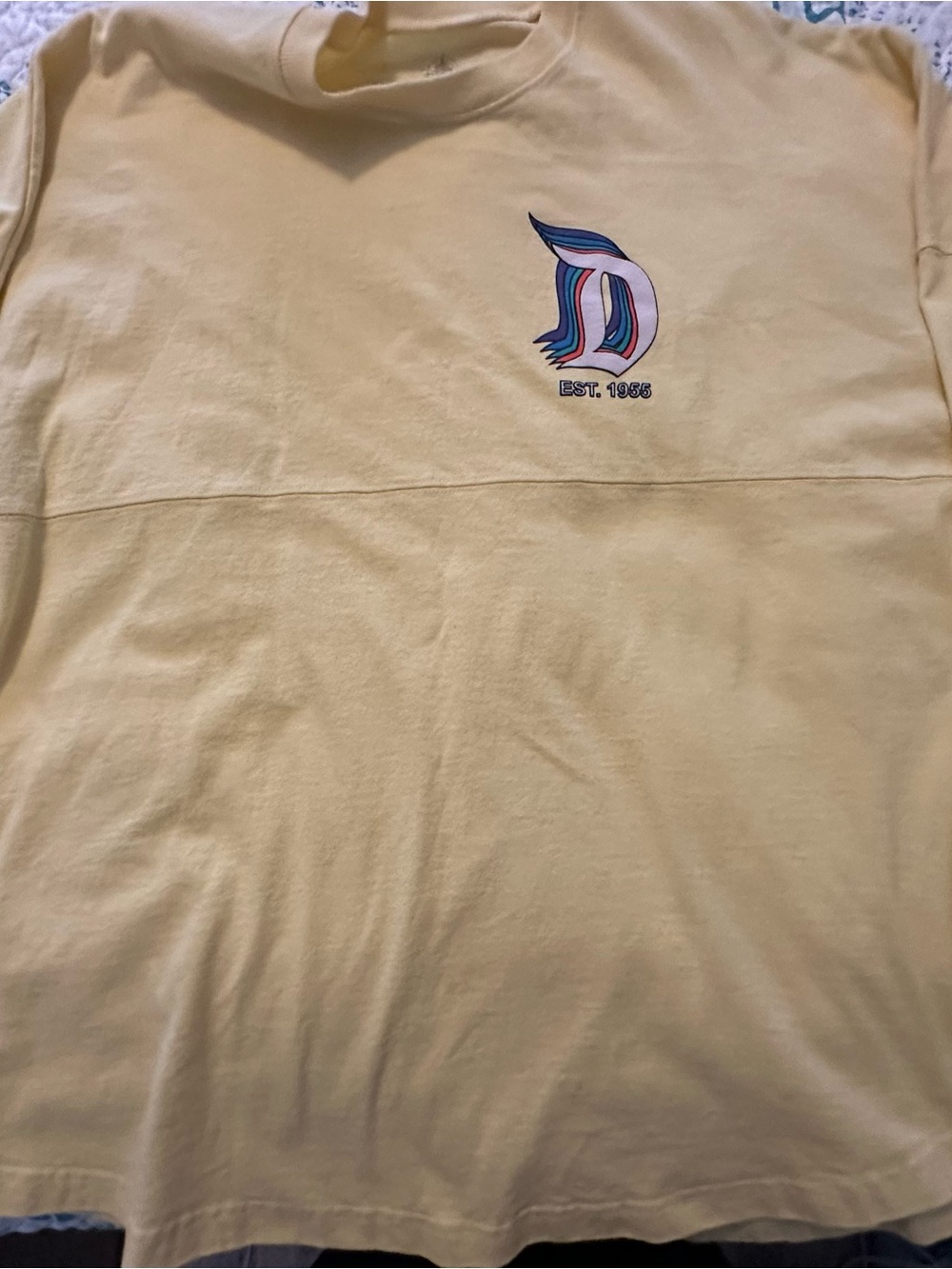 Disney Parks Spirit Jersey Disneyland Resort Yellow Rainbow Logo Sweatshirt - Picture 4 of 6